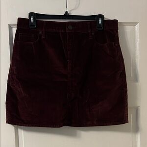 Elegant Burgundy Velvet Skirt